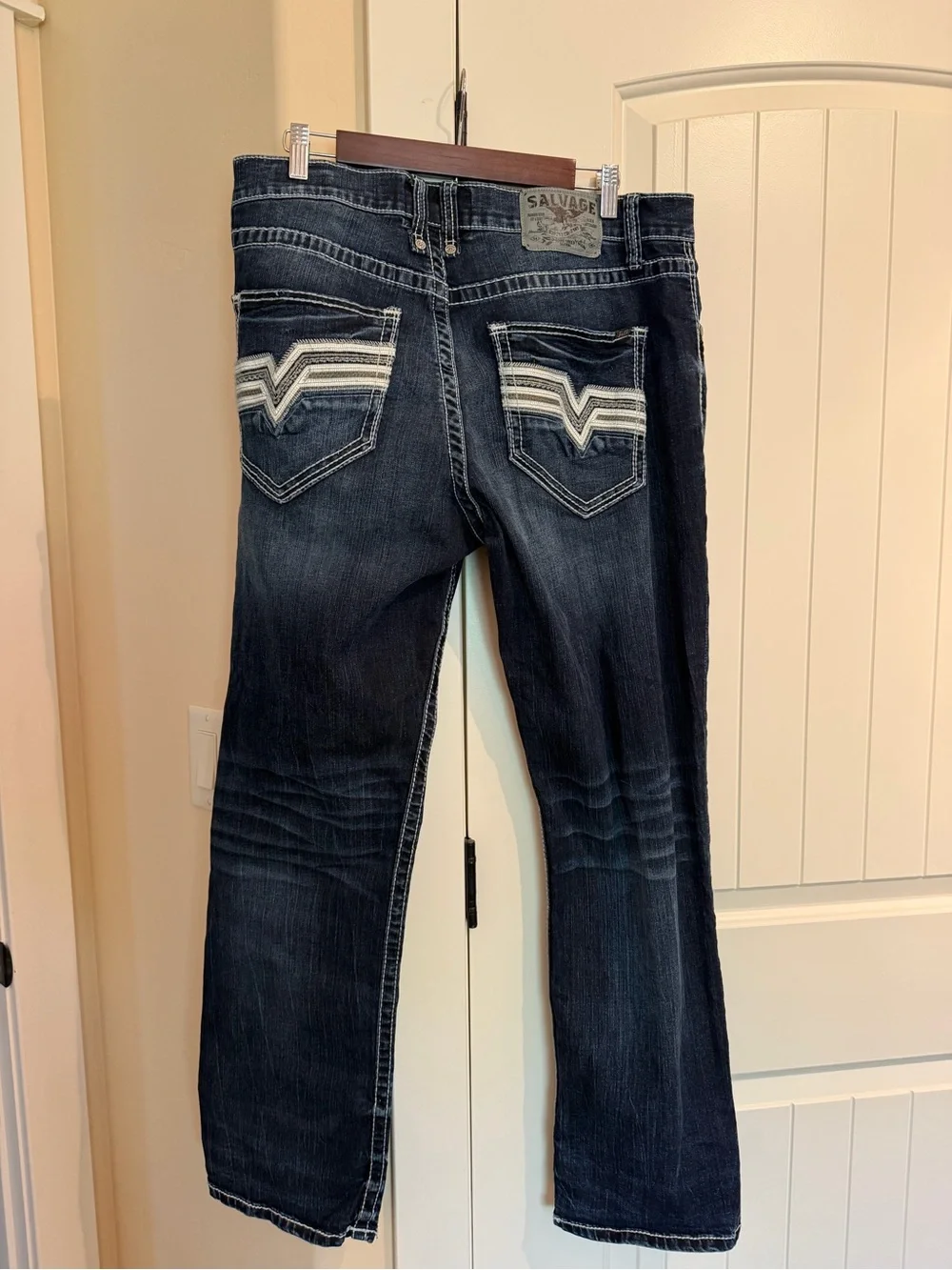 Buckle Straight-Leg Dark Indigo Jeans